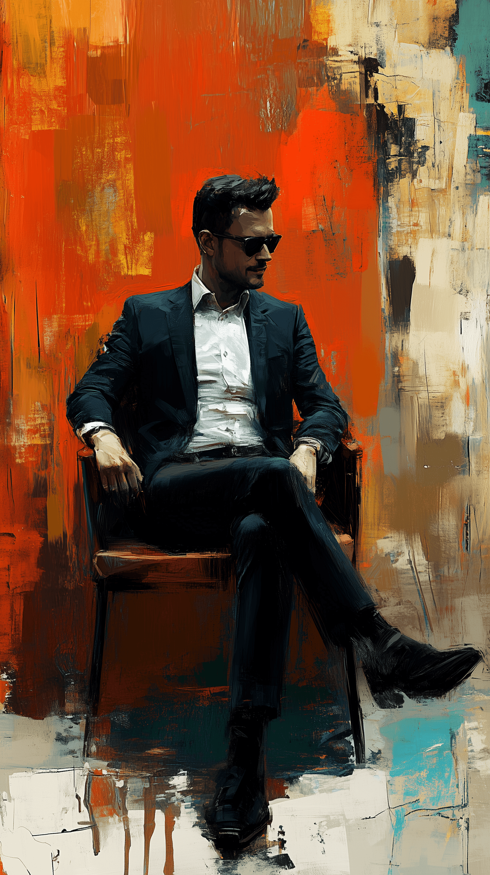 AI generated: A painting-like image of a satisfied client experiencing the benefits of a premium design service. c...