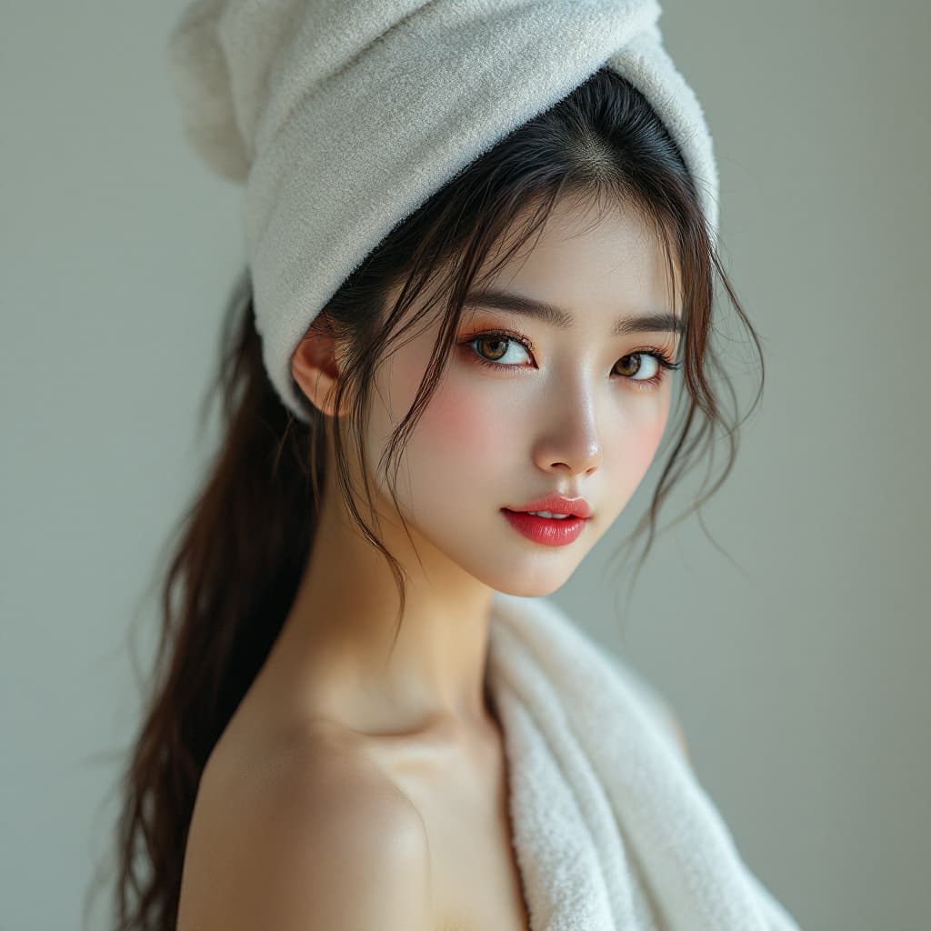 AI generated: China girl beautiful hair, a portrait of a southeast asian beautiful girl with medium length brown h...