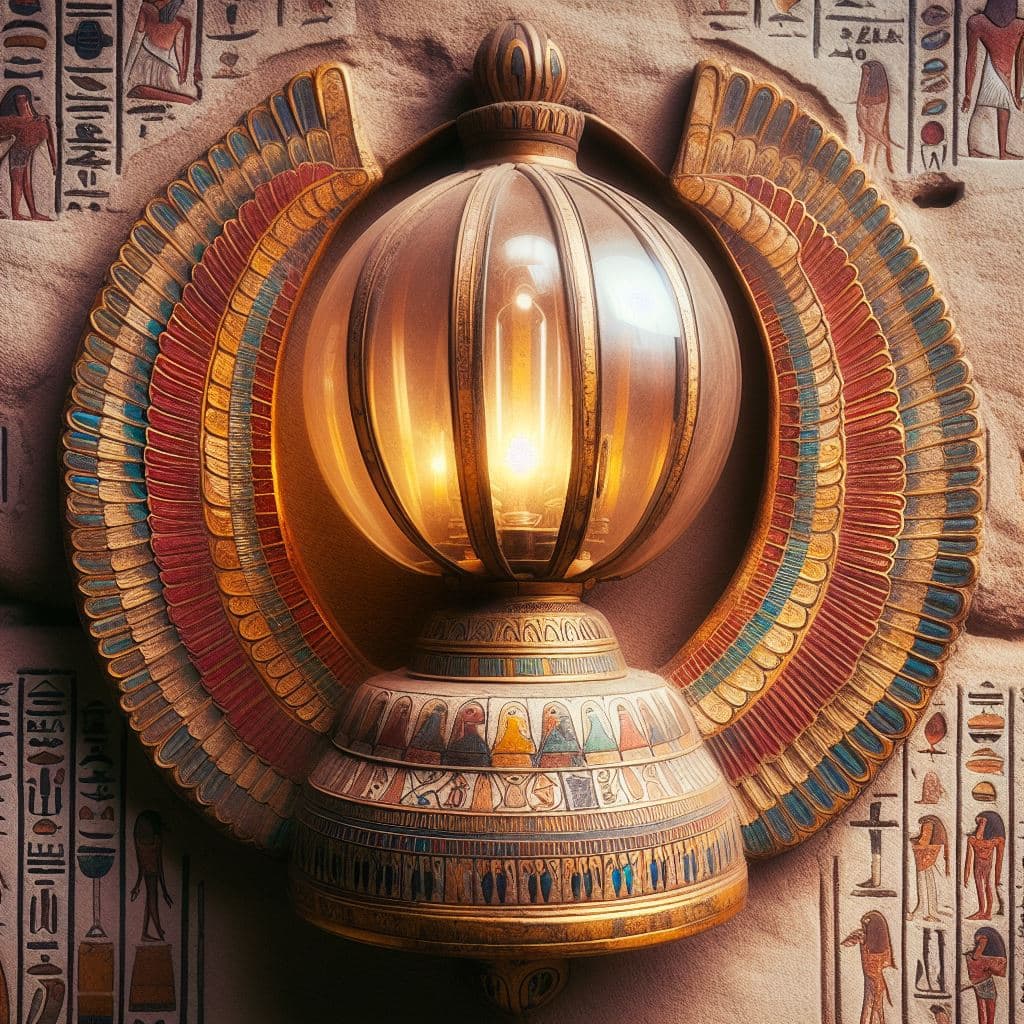 AI generated: Archaic Egyptian light bulb also known as Dendera light