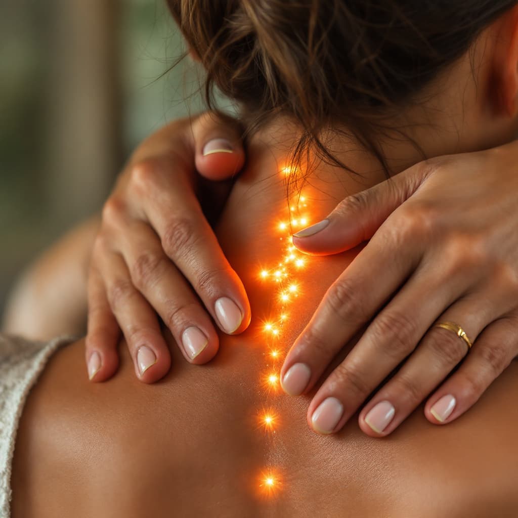 AI generated: healing hands on neck