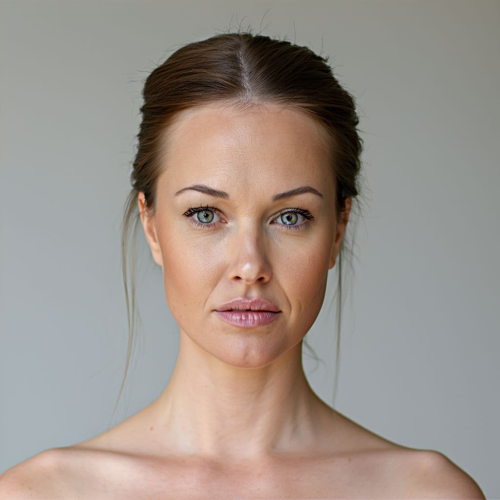 AI generated: A real photograph of  Norwegian Female with a square face shape.
