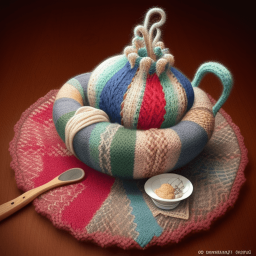 AI generated: Knitted on needles is a beautiful cornucopia. 