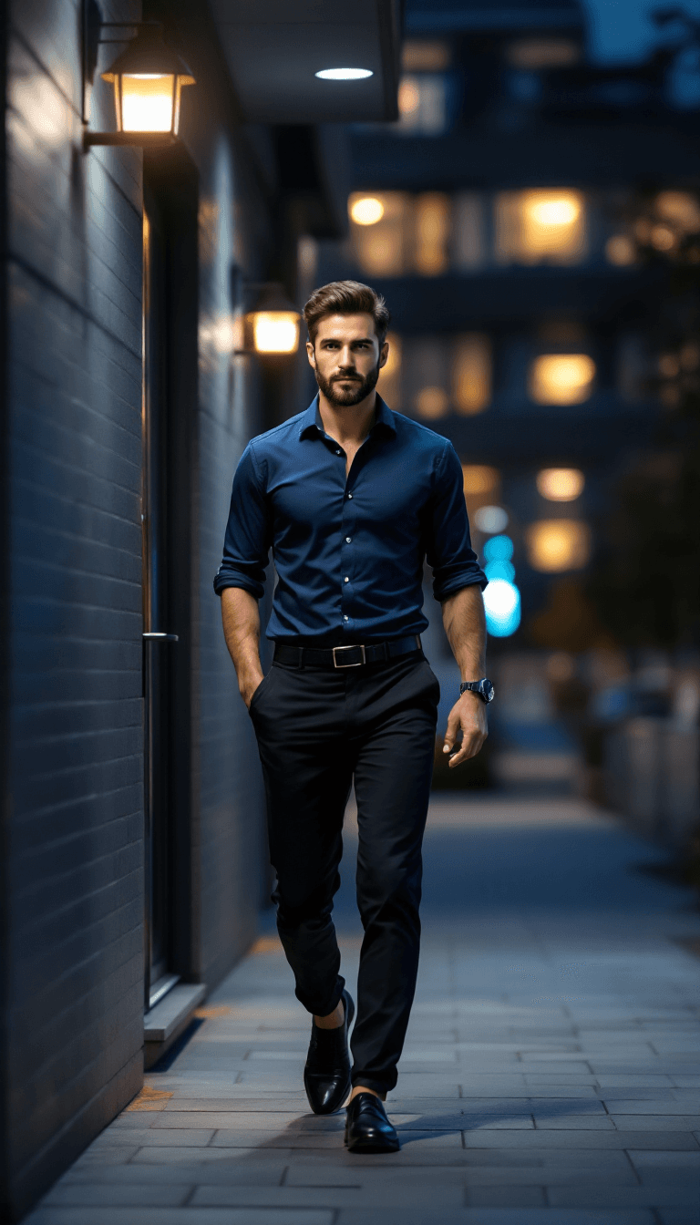 AI generated: Hyper-realistic image of a handsome caucasian man, dark burst-taper hair, short trimmed well-groomed...
