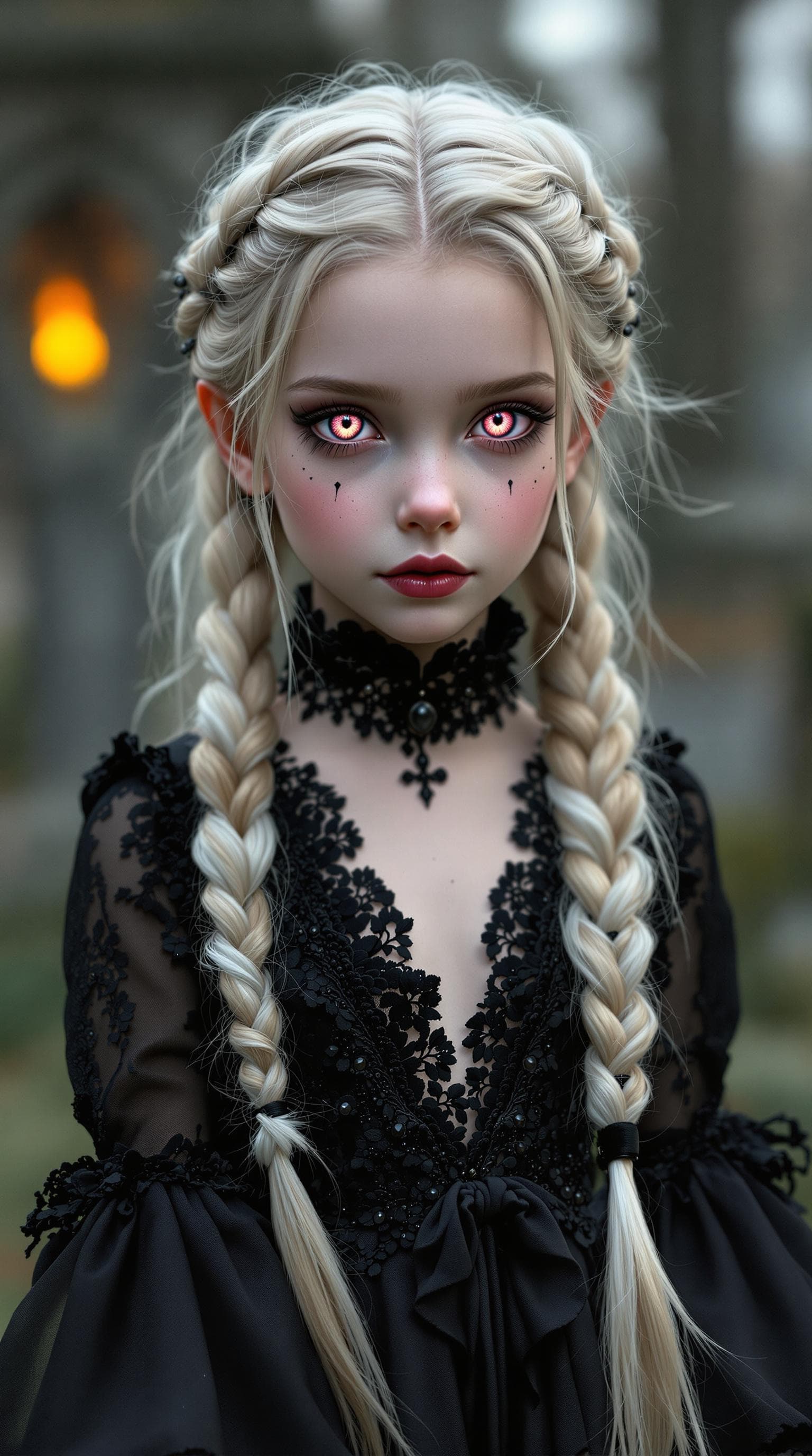 AI generated: a professional photo of a exceptionally of the most beautiful Russian vampire girl in the world, (ag...