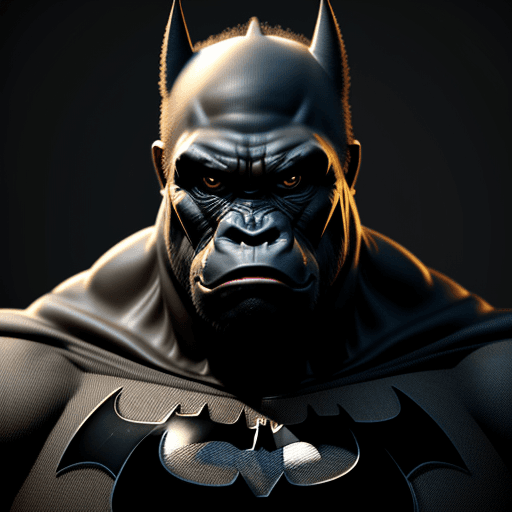 AI generated: batman-Gorilla, hyper detalic, cartoon character, cinematic, 3D animation, 8k