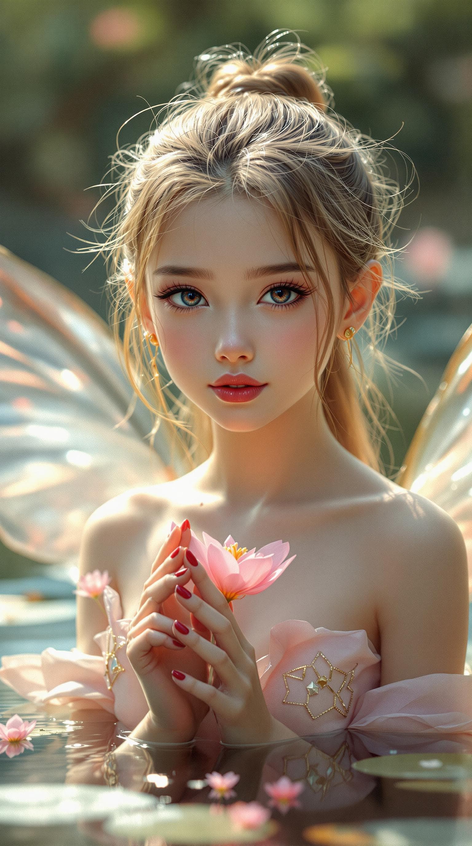 AI generated: a professional photo of a exceptionally beautiful girl in the world (age 11), (eleven year old), tin...