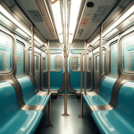 AI generated: An empty subway train inside view 
