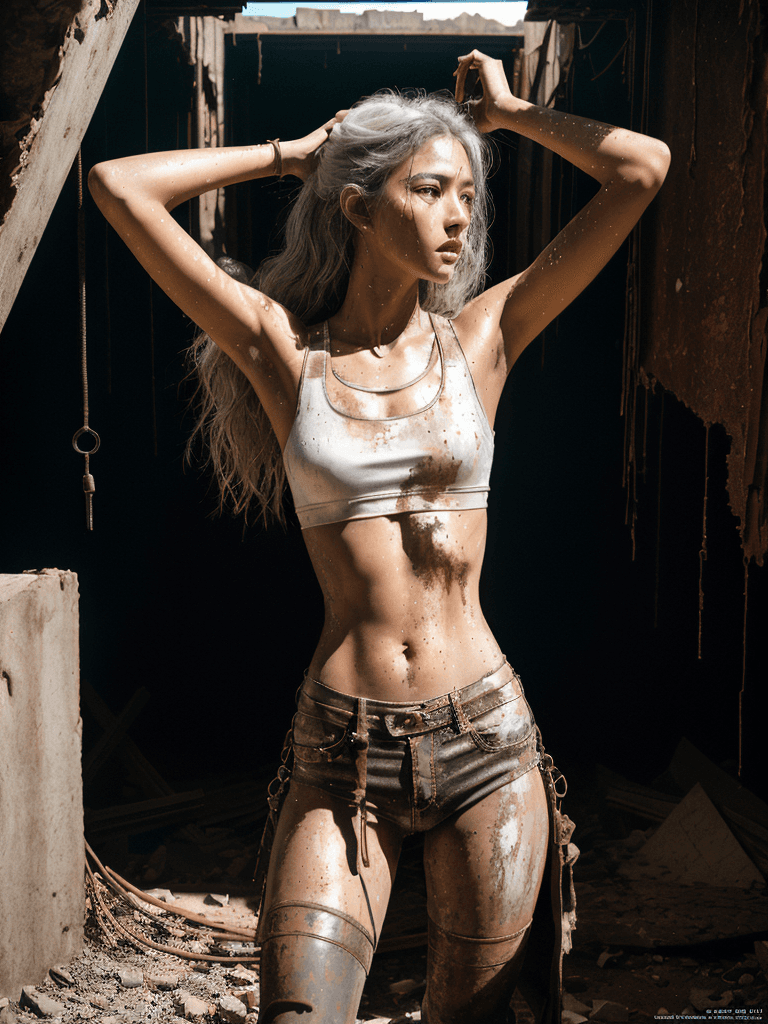 AI generated: wide shot , a portrait image (full body shot) of girl, full shot, row photo, with gracefully under b...