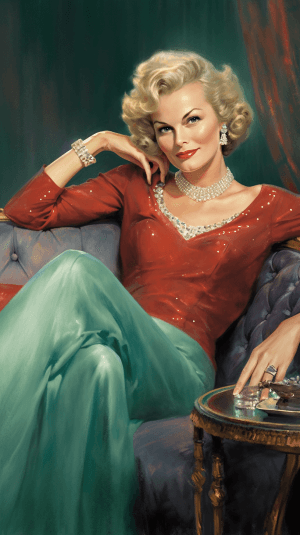 AI generated: A picture of a charming lady holding a luxurious necklace, inspired by Grace Kelly, sparkling eyes d...