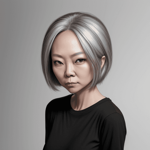 AI generated: woman in a black tshirt, in the style of sterling silver highlights, samyang af 14mm f/2.8 rf, reali...
