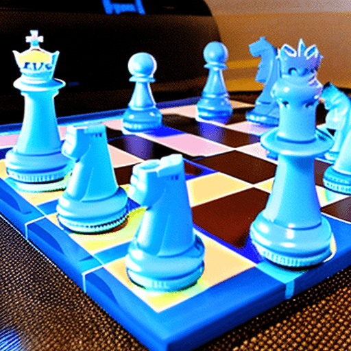 AI generated: kavinsky nightcall themed chess set, snoop dog vs Elon Musk 