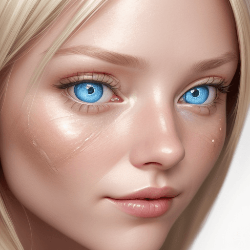AI generated: Portrait Photography, A highly detailed close-up of a content blonde scandinavian woman looking up, ...
