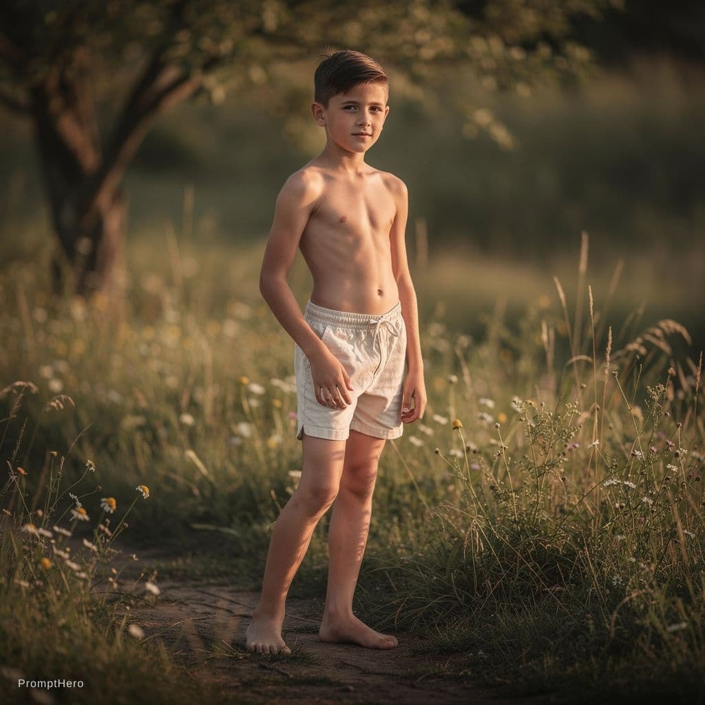 AI generated: boy naturist