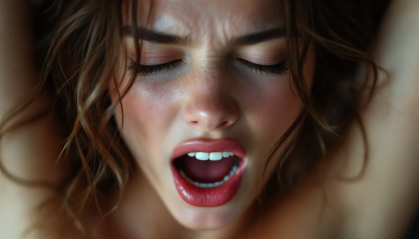 AI generated: Hyper-realistic erotic photography, extreme close-up of the face, hair and upper body only.
Beautifu...