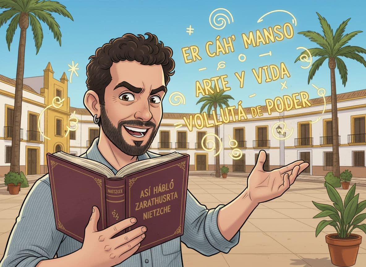 AI generated: Dame una imagen con el tipo de referencia de la foto en semi-realistic cartoon style. El hombre debe...
