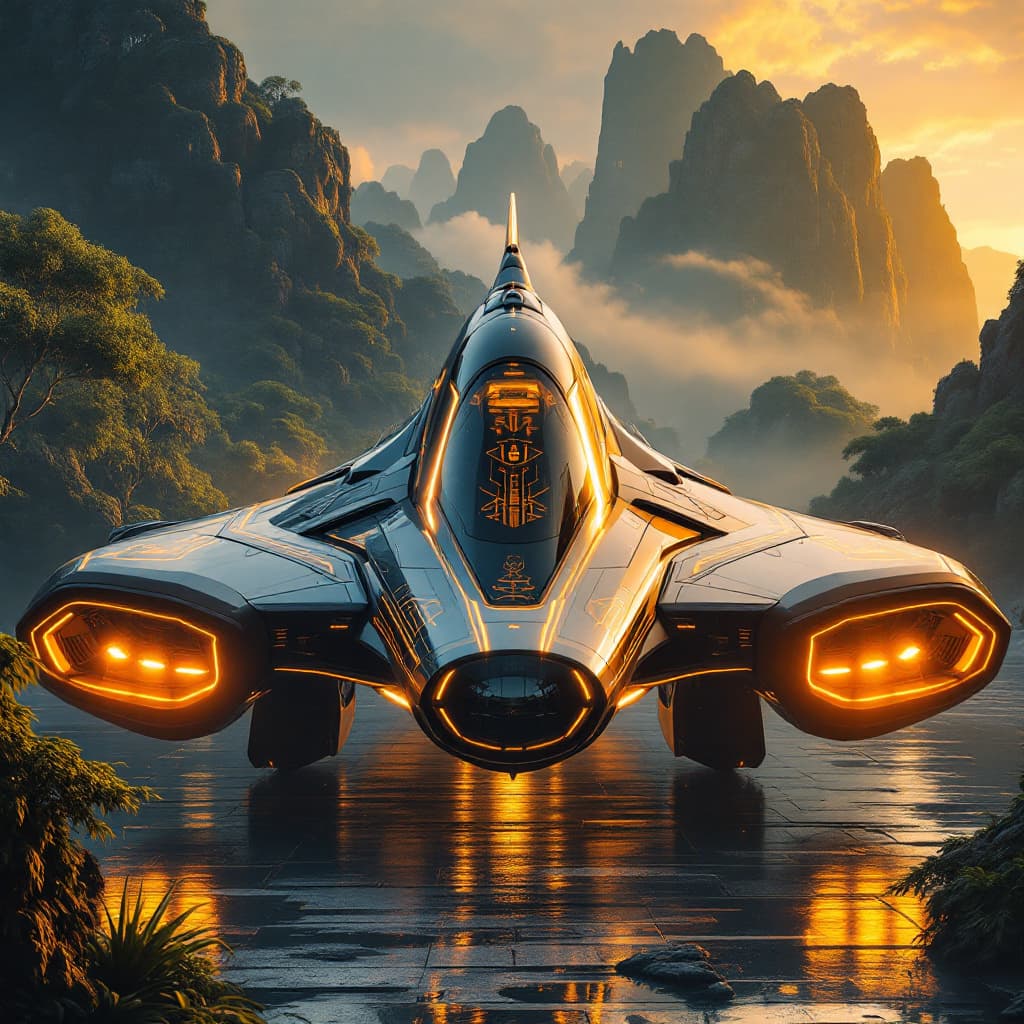 AI generated: 
Futuristic epic adventure, tartaria building in the background with mythological ancient flying spa...