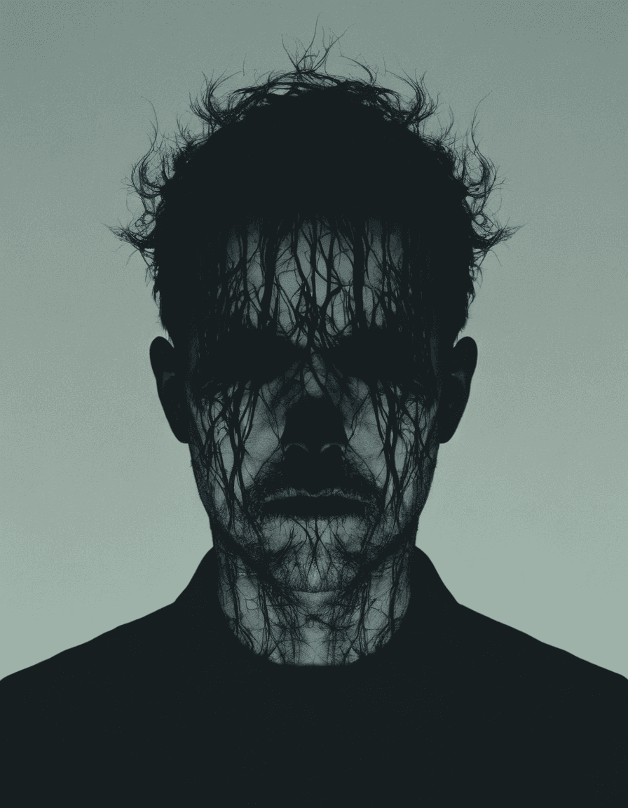 AI generated: nightmare double silhouette of a human head