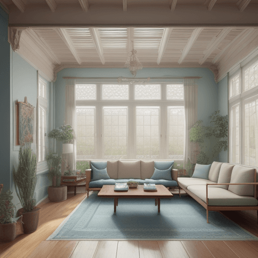 AI generated: High resolution photography interior design, dreamy sunken living room conversation pit, wooden floo...