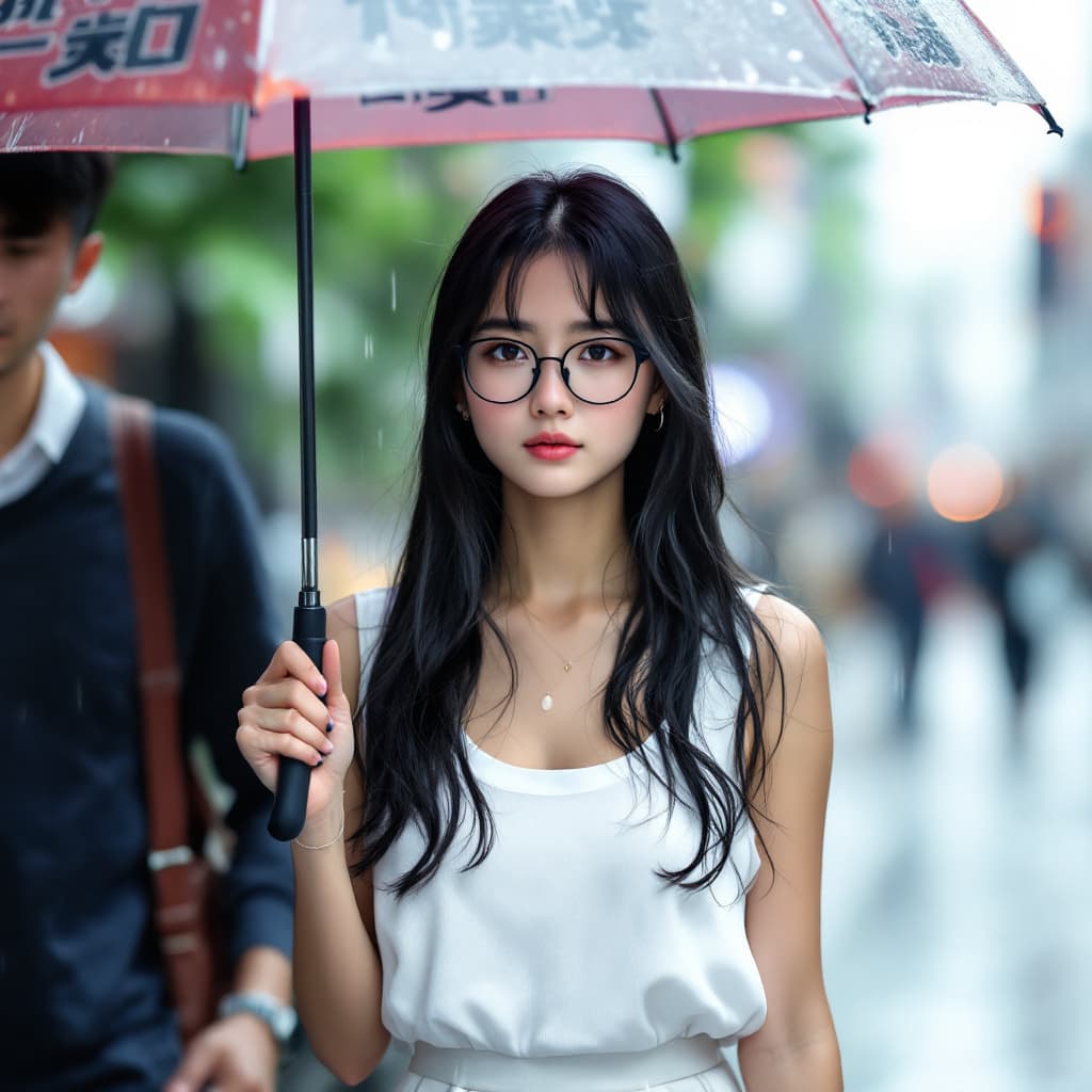 AI generated: Full body photo of Risa, a Japanese girl, wearing a white-sleeveless shirt and mini skirt, Make a so...