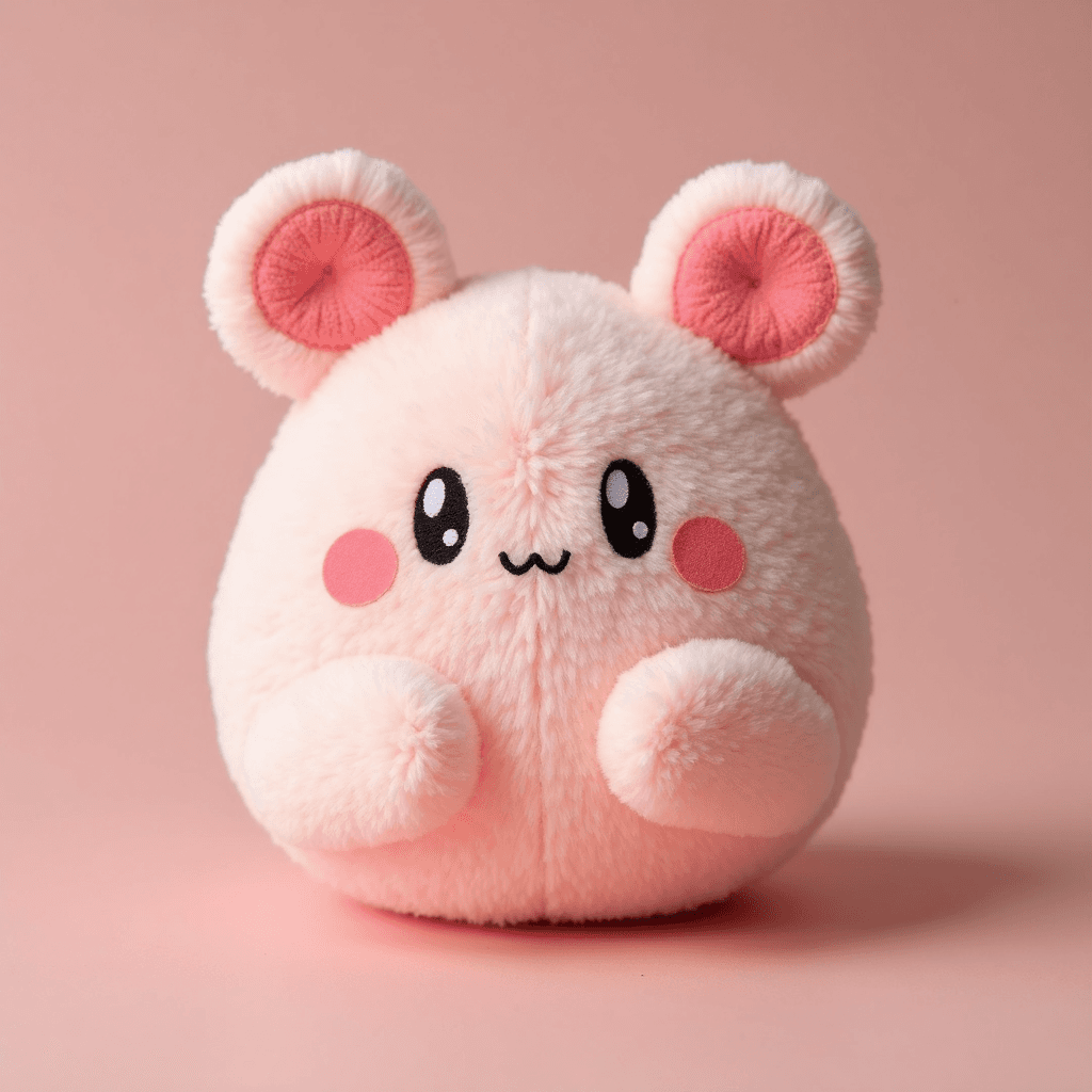 AI generated: a photo of cute small chubby plushy toy character sailor moon with blush and freckles, round shaped ...