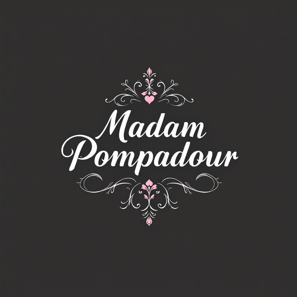 AI generated: High resolution, photorealistic, logo for a restaurant named madam pompadour