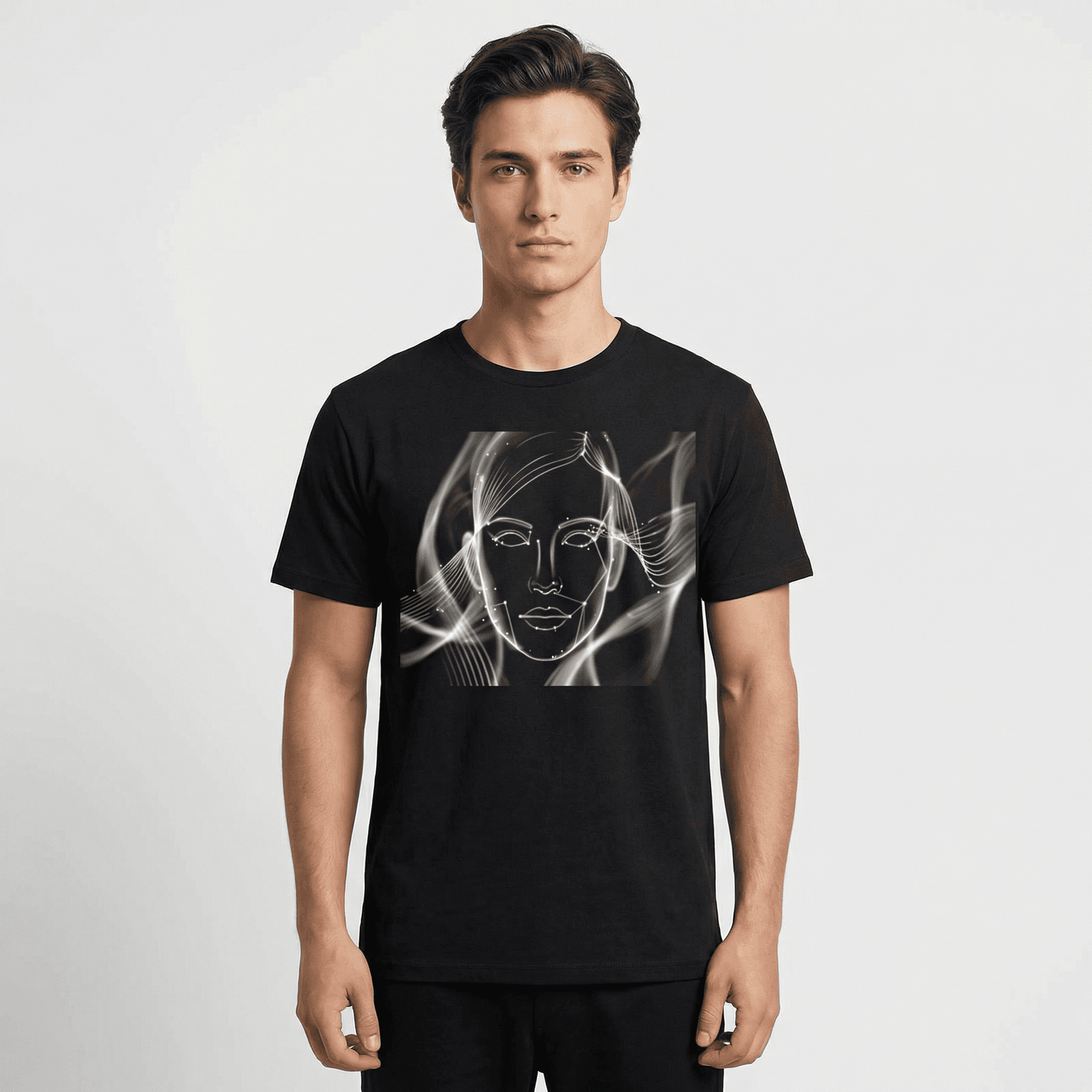 AI generated: a black shirt with the white logo