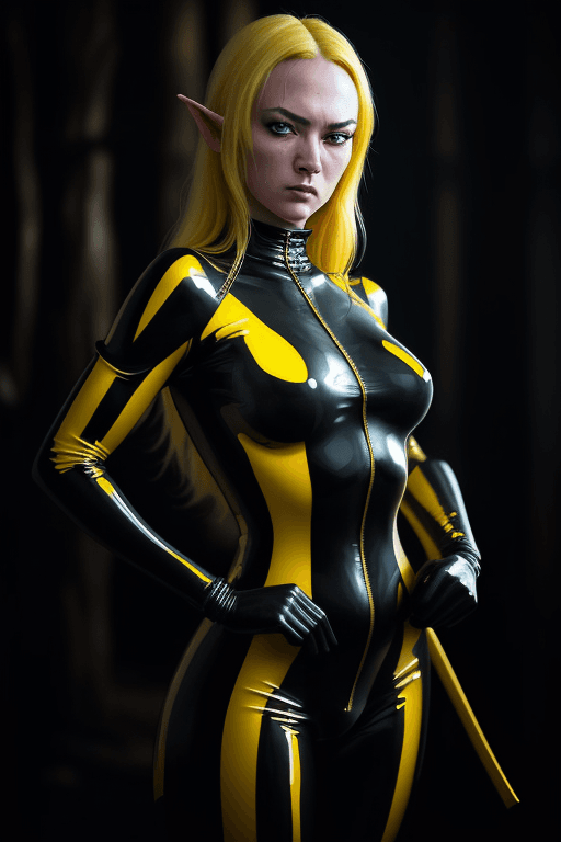 AI generated: Prompt: RAW photo, low key, cinematic composition, Middle earth, kill bill,  beautiful girl, rim lig...