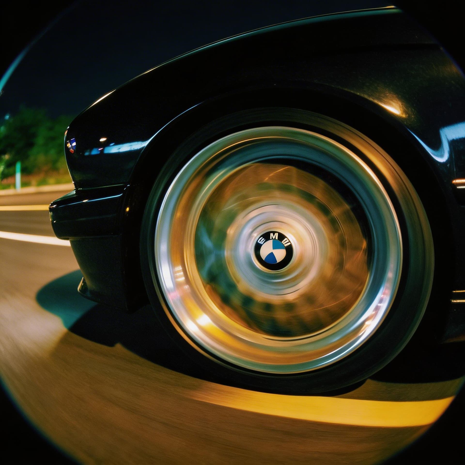 AI generated: extreme close-up of a racing car wheel at maximum speed, brutal motion blur, aggressive composition,...