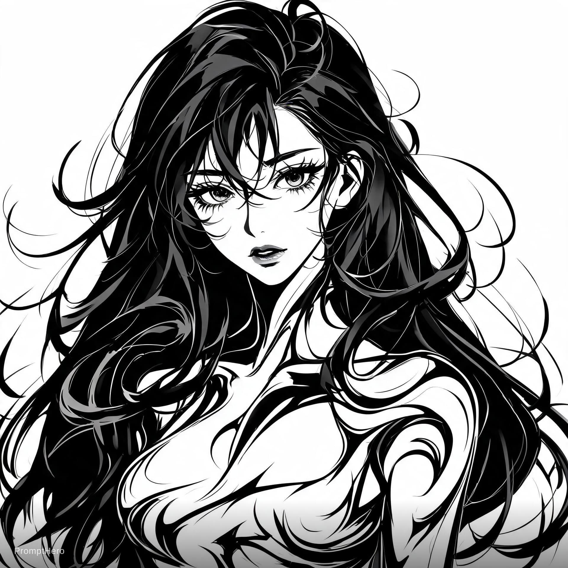 AI generated: 1girl, art style: Blackwhiplash.