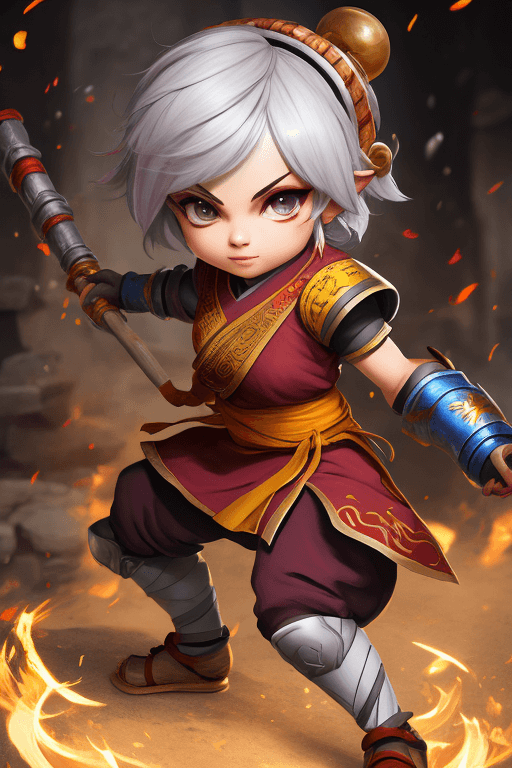 AI generated: Tristana as a shaolin warrior