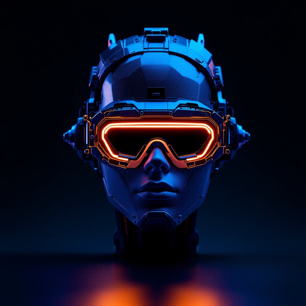 AI generated: fondo neón entrelazados en un color azul brillante, vista frontal, sobre un fondo oscuro con detalle...