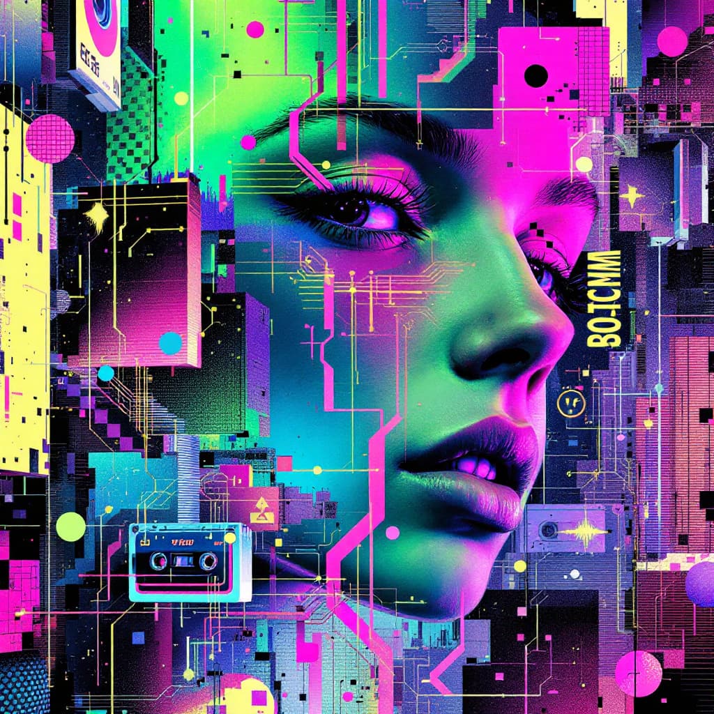 AI generated: (masterpiece, digital art:1.3), a highly intricate double exposure artwork inspired by Yuumei, featu...