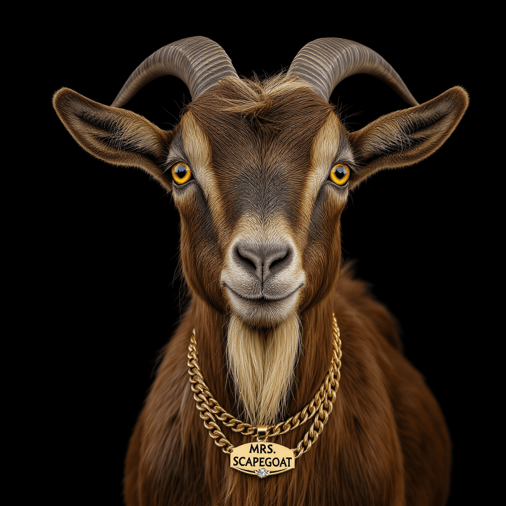 AI generated: create a high-resolution image of AN URBAN BROWN HAIRED GIRL goat and detail the animal's characteri...