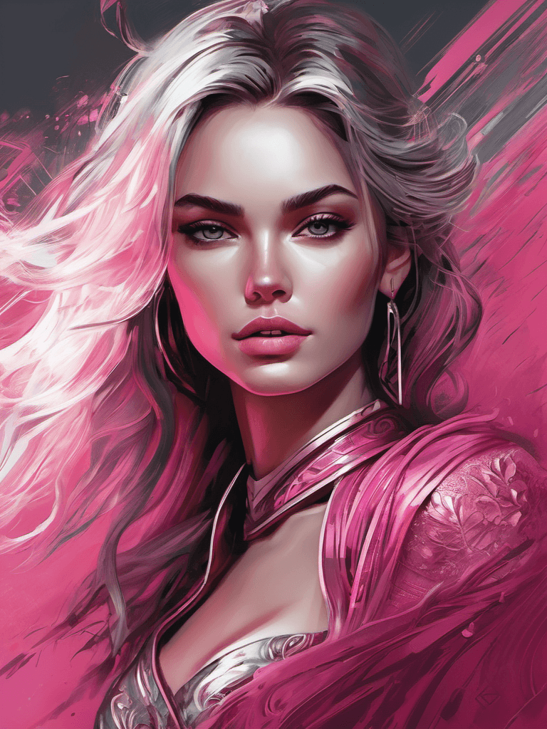 AI generated: stunning half body portrait of a beautiful young girl, exclusive dress, elegant, in the style of lux...
