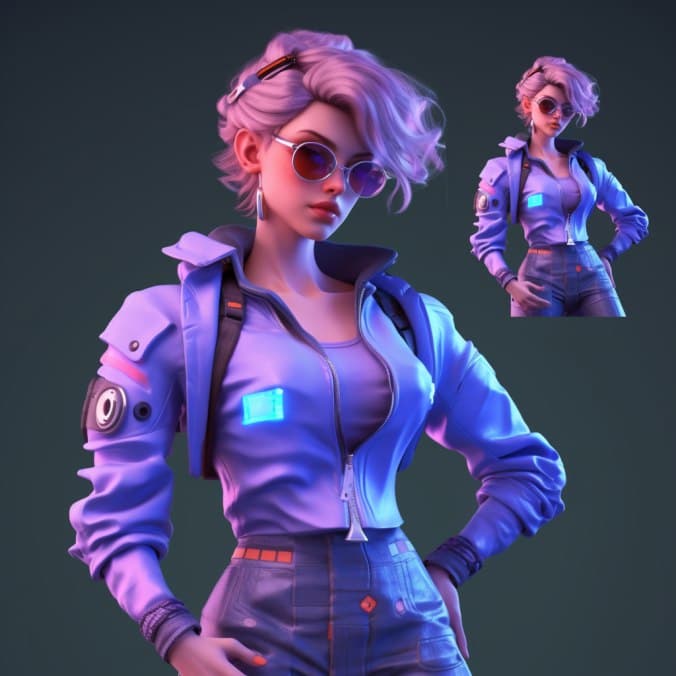 AI generated: (futuristic girl:1.2), (plastic outfit:1.2), (standing with glasses:1.2), (realistic lighting:1.2), ...