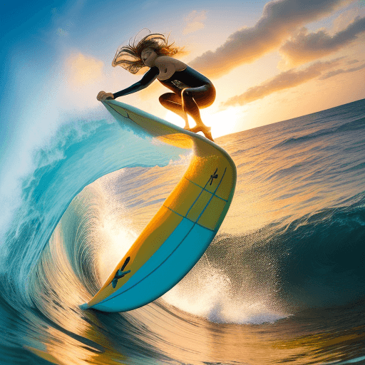 AI generated: Capture the breathtaking moment of a skilled surfer riding a wave at Pipeline with crystal-clear wat...