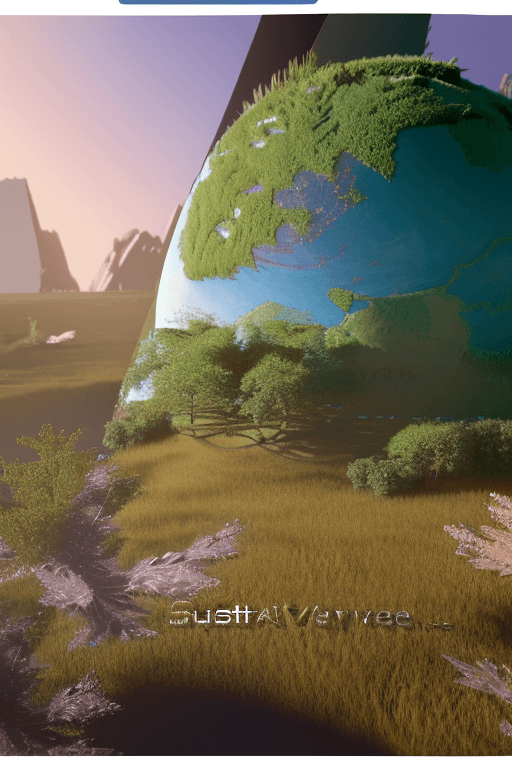 AI generated: sustaiinable metaverse.  Earth life is based off this world and revolves around it,  unreal engine, ...