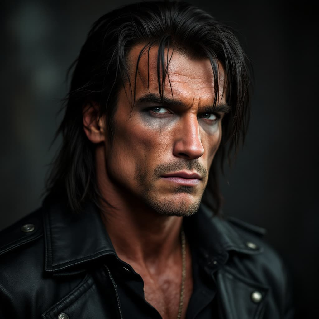 AI generated: Hyper realistic photo realistic photo of arnold schwarzenegger wearing the clothes of an emo scene k...