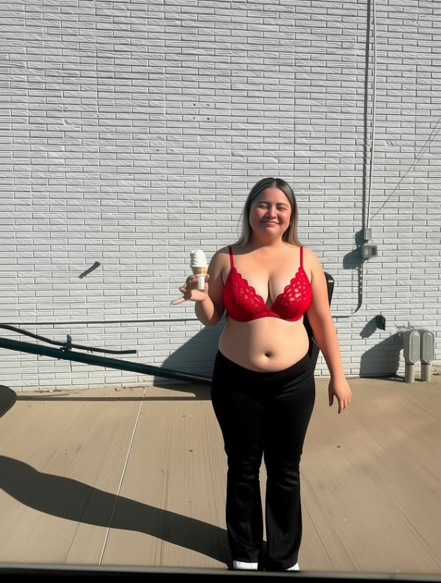 AI generated: Can you remove her panties and leave her with no bottoms