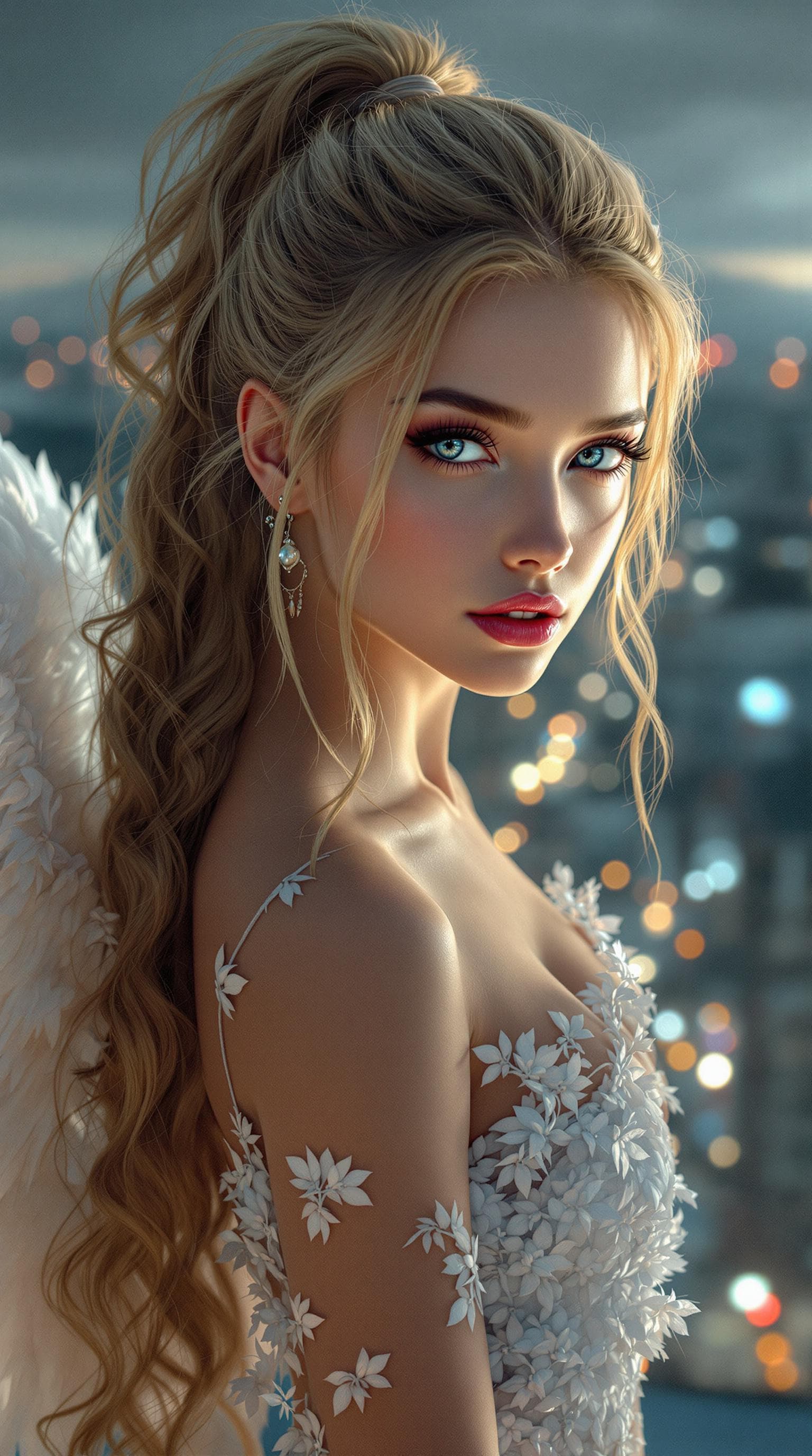 AI generated: a professional photo of a exceptionally beautiful girl in the world  ((Angelica))  (young adult) as ...