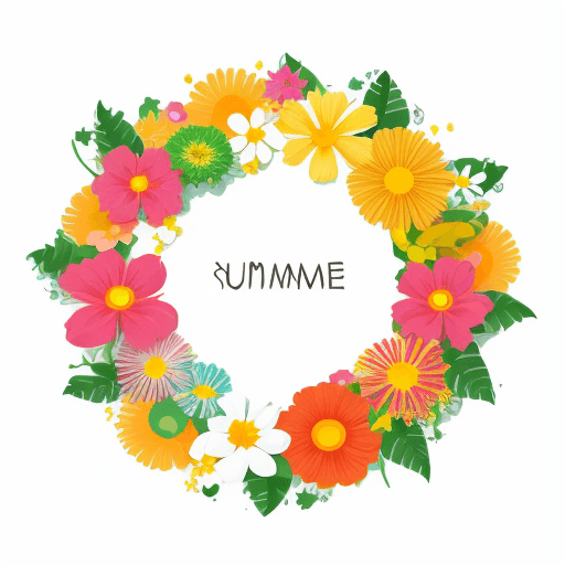 AI generated: Summer leave and flower background, vector, simple