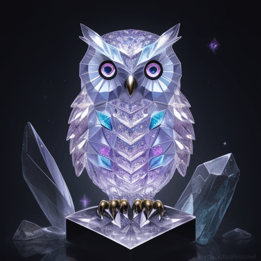 AI generated: crystal owl