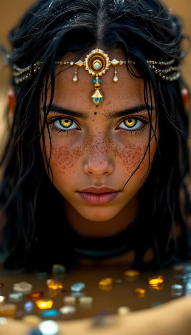 AI generated: a professional photo of a eleven year Egyptian girl,(futuristic),(masterpiece), (realistic), (perfec...