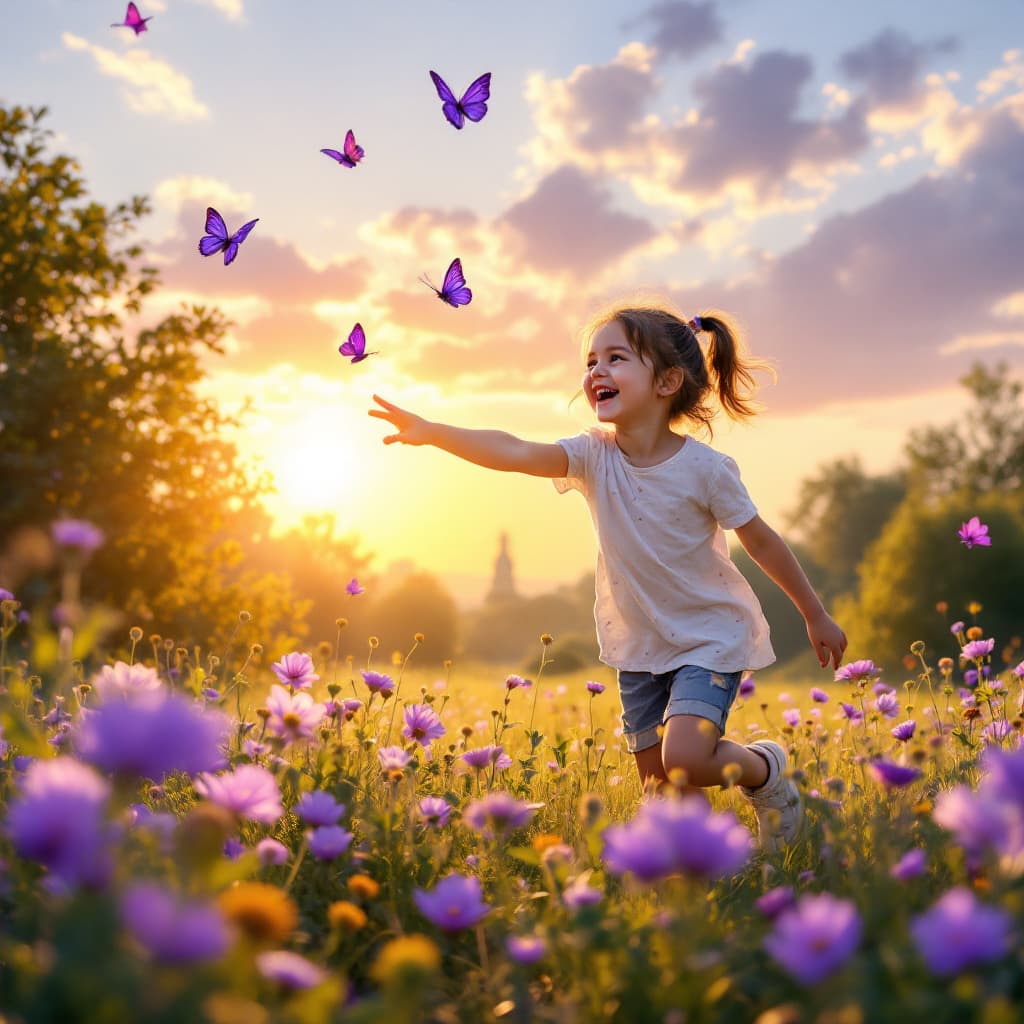 AI generated: Please portrait a photo of a kid (a girl, maybe around five years of age) in a beautiful park in a s...