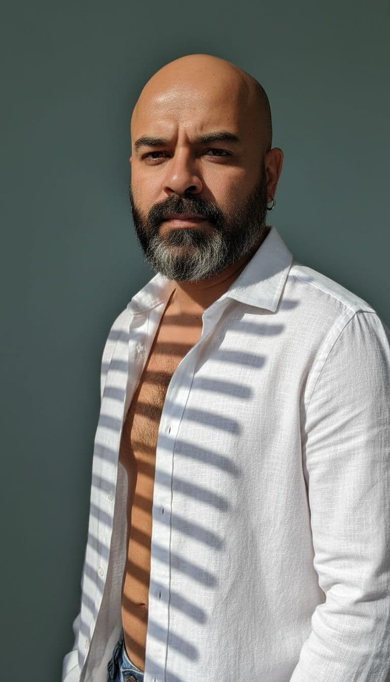 AI generated: Close-up portrait of A handsome, stylish young man with a lean, toned physique (around 57 kg, 5'6" t...