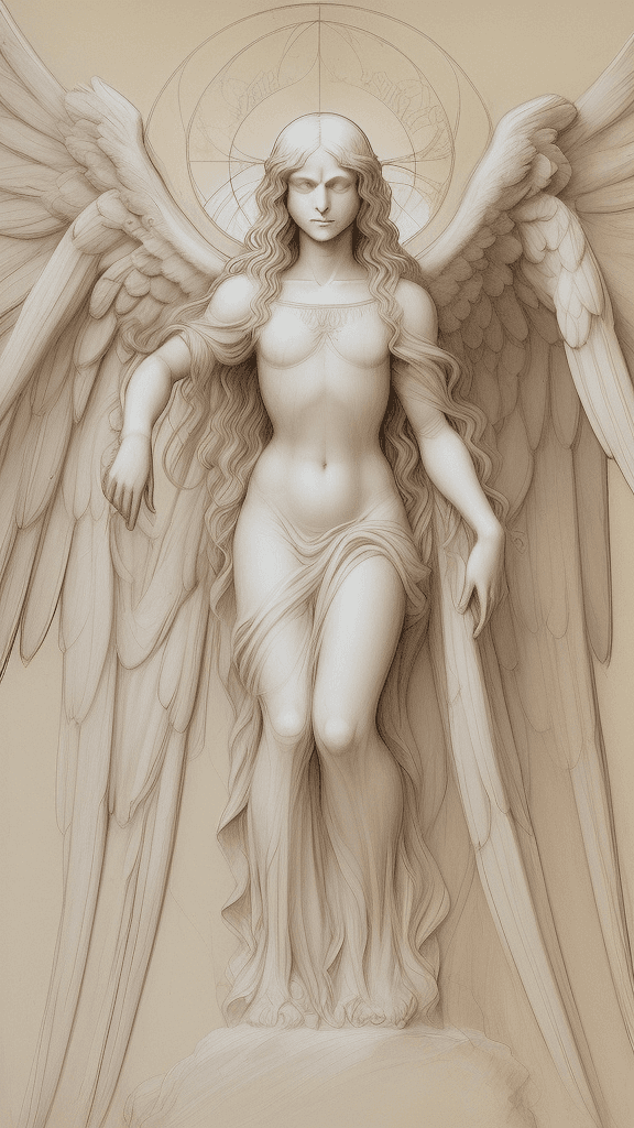 AI generated: If one were to perceive the true form of angels, one would realize that they are rather architecture...