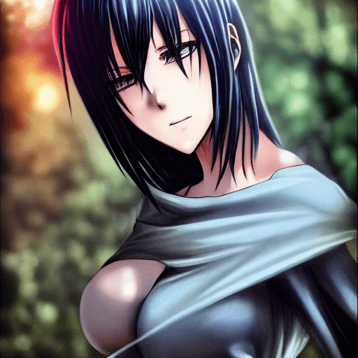 AI generated: mikasa ackerman anime style body oiled up, full body, horny, nude, hentai