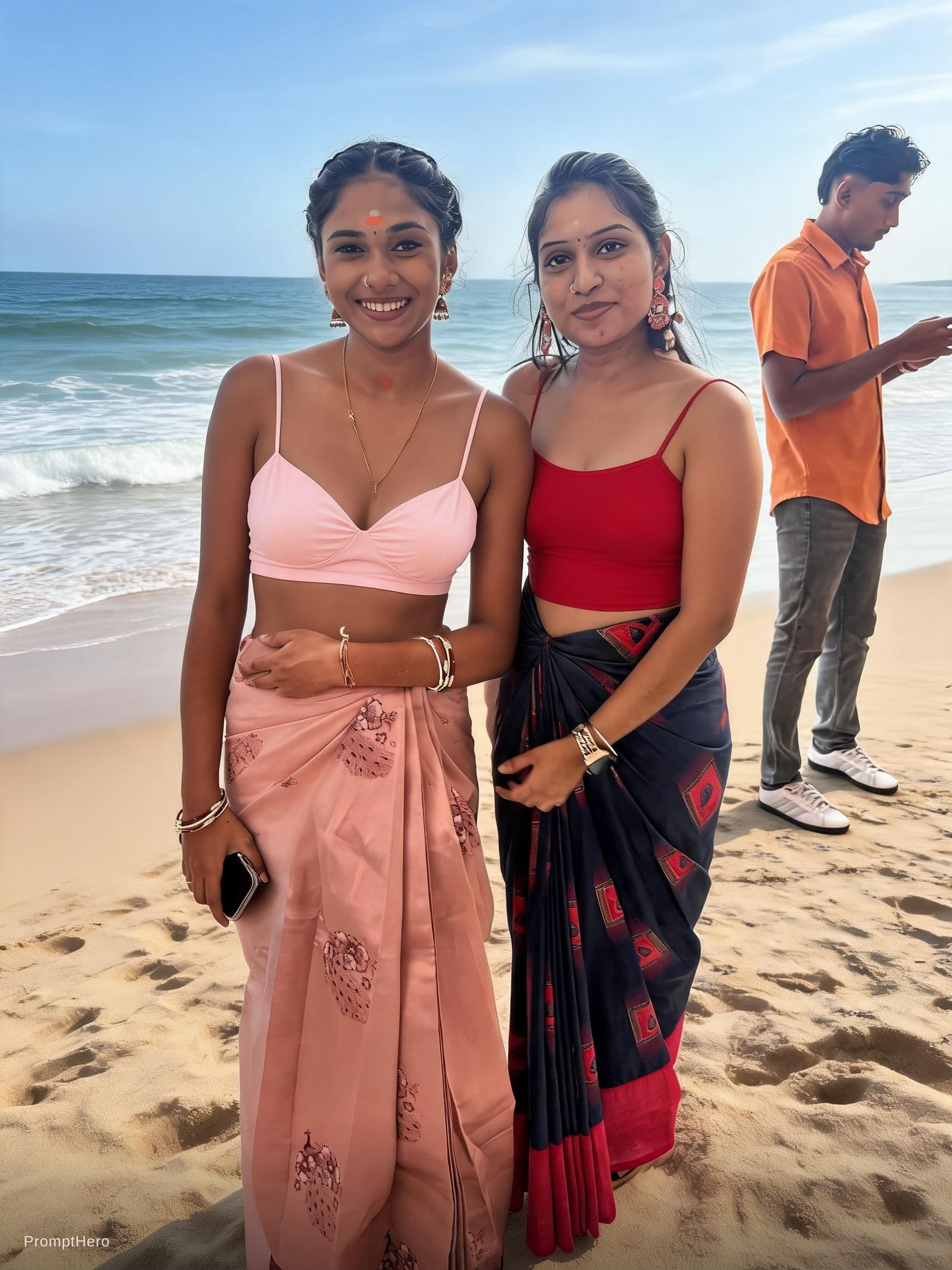 AI generated: Create this image with bikini dress without changing face 