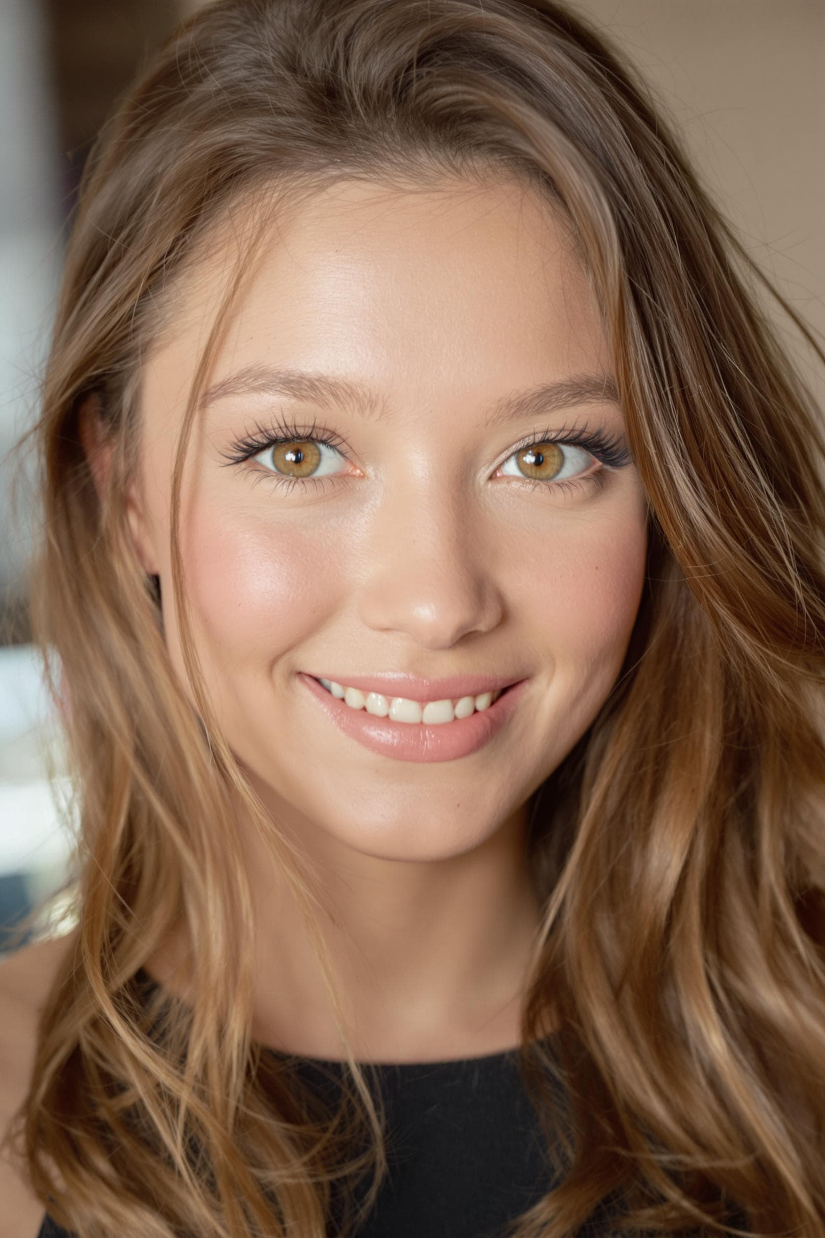 AI generated: A close-up portrait of a stunning 21-year-old influencer girl with flawless, radiant skin and a symm...