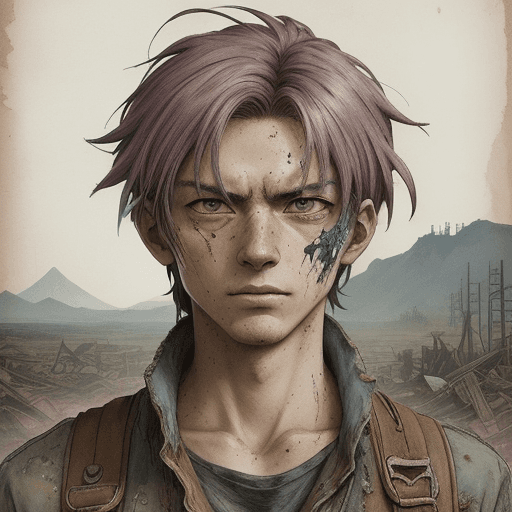 AI generated: The artwork utilizes colorful washes, mimicking the appearance of aged and ruined materials, giving ...